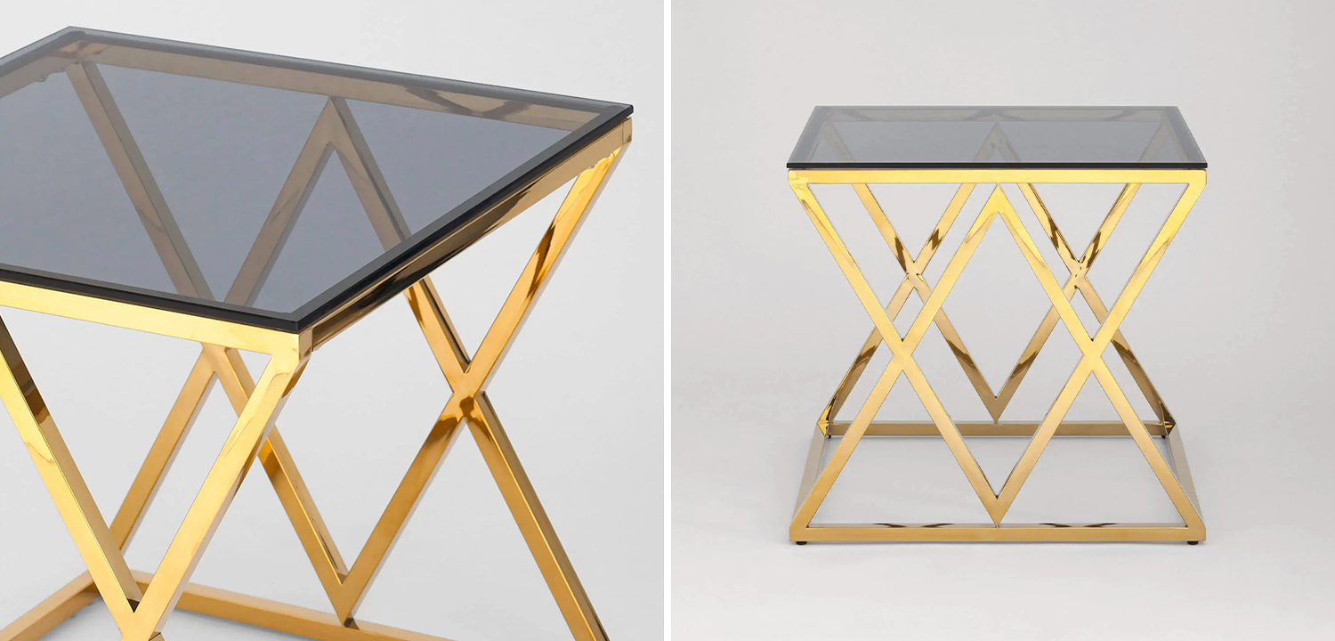 Стол приставной Geometry Rhombus Gold - фото