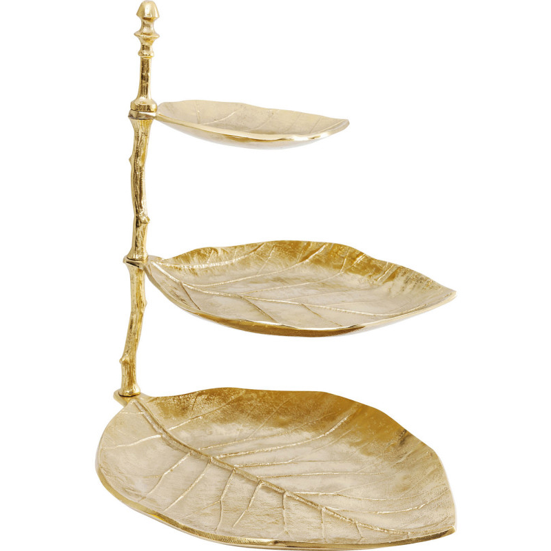 Блюдо трёхъярусное Golden Leaves Золотой Блюдо трёхъярусное Golden Leaves Золотой в Липецке | Loft Concept