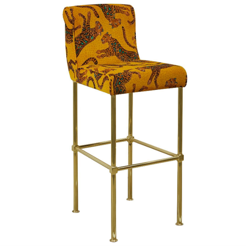 Барный Стул Сафари с орнаментом Kings Gold Bar Stool Оранжевый Оранжевый Барный Стул Сафари с орнаментом Kings Gold Bar Stool Оранжевый Оранжевый в Липецке | Loft Concept