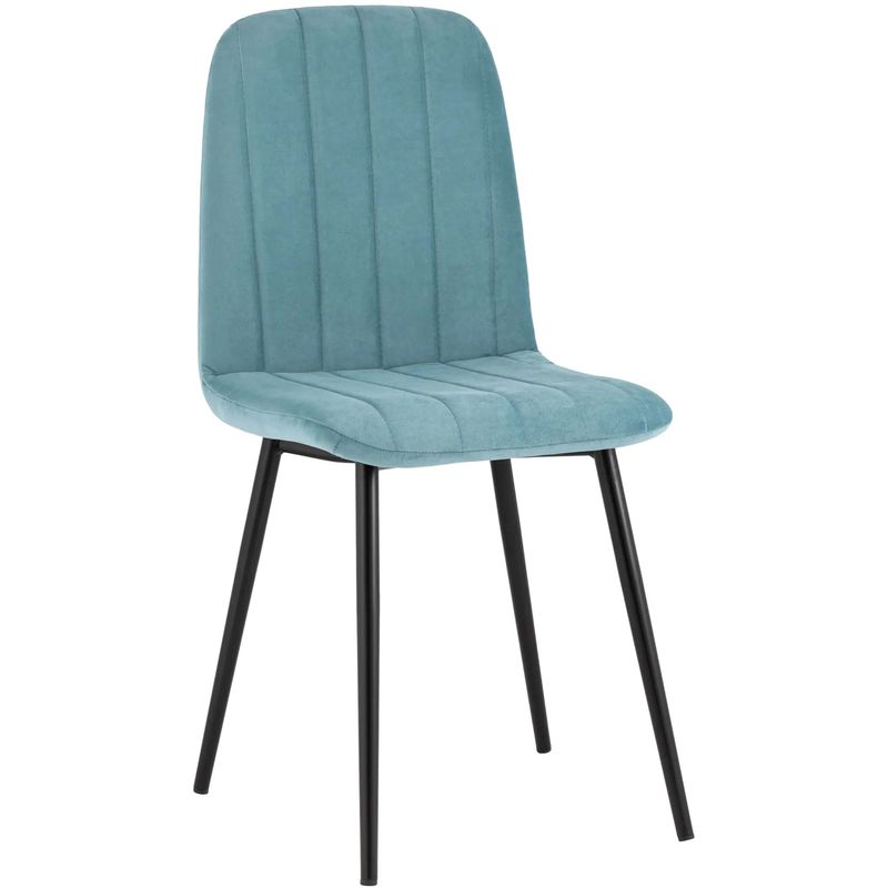 Стул Easy Chair Велюр Голубой цвет Голубой пастельный Черный Стул Easy Chair Велюр Голубой цвет Голубой пастельный Черный в Липецке | Loft Concept