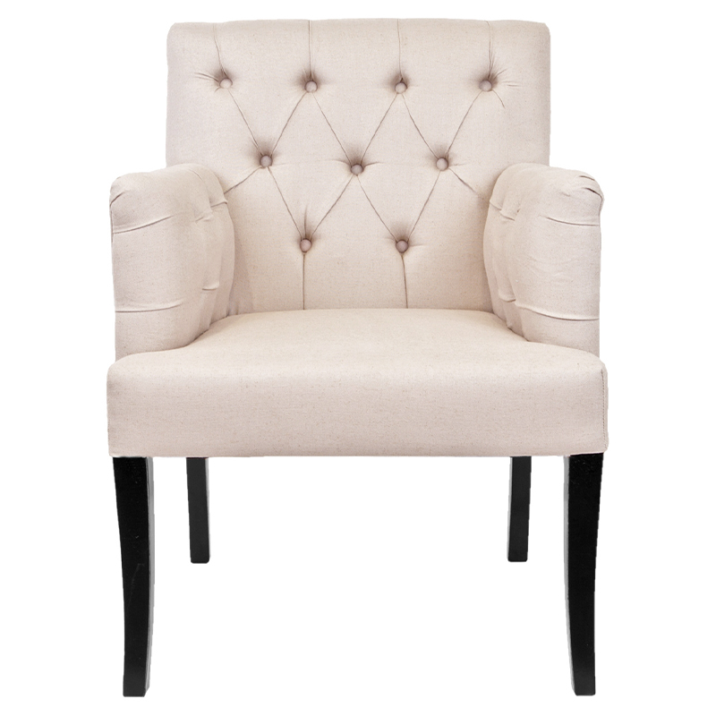 Кресло Addison Chic Armchair beige flax Бежевый Черный в Липецке | Loft Concept 