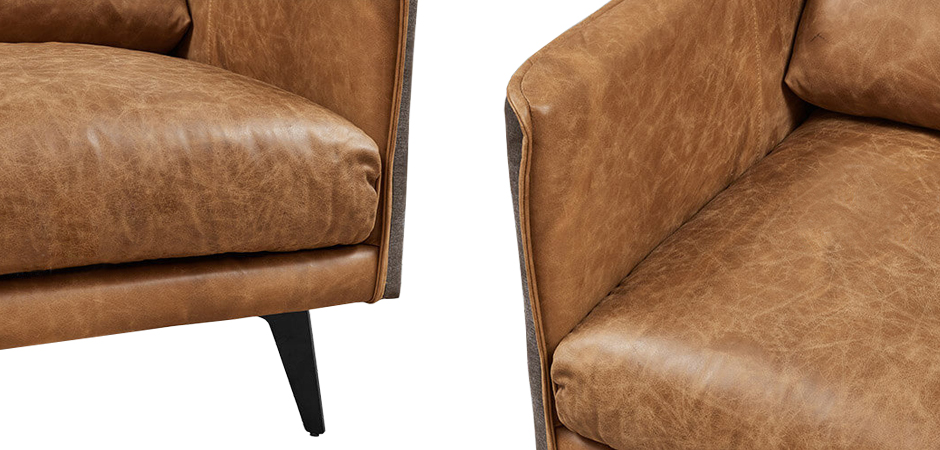 Кресло Caramel Leather & Textiles Armchair Кресло Caramel Leather & Textiles Armchair - Loft-Concept в Липецке