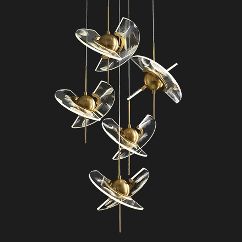 Люстра FLY Chandelier circle Латунь Прозрачный Люстра FLY Chandelier circle Латунь Прозрачный в Липецке | Loft Concept