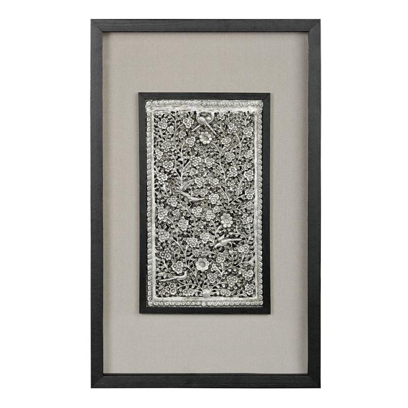 Панно Valene Silver Flowers 80 Черный Серебряный Коричневый Панно Valene Silver Flowers 80 Черный Серебряный Коричневый в Липецке | Loft Concept