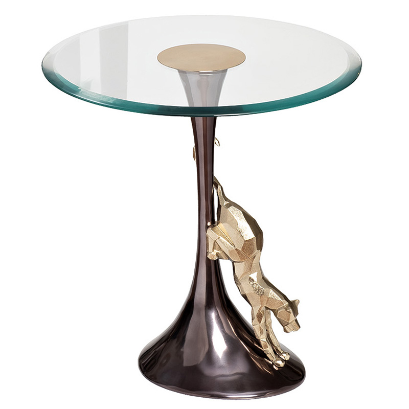 Приставной стол Jaguar Side Table Черный Золотой Приставной стол Jaguar Side Table Черный Золотой в Липецке | Loft Concept