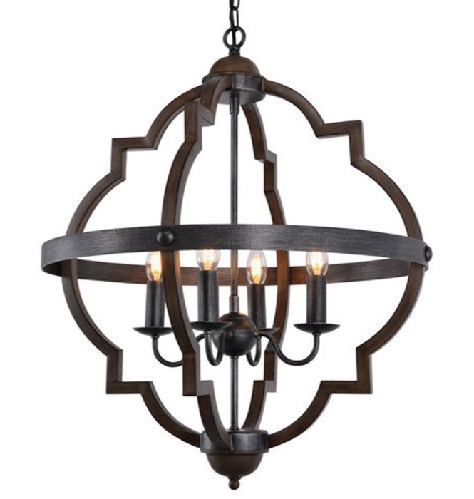 Люстра Lantern Foyer Round Коричневый Черный Люстра Lantern Foyer Round Коричневый Черный в Липецке | Loft Concept