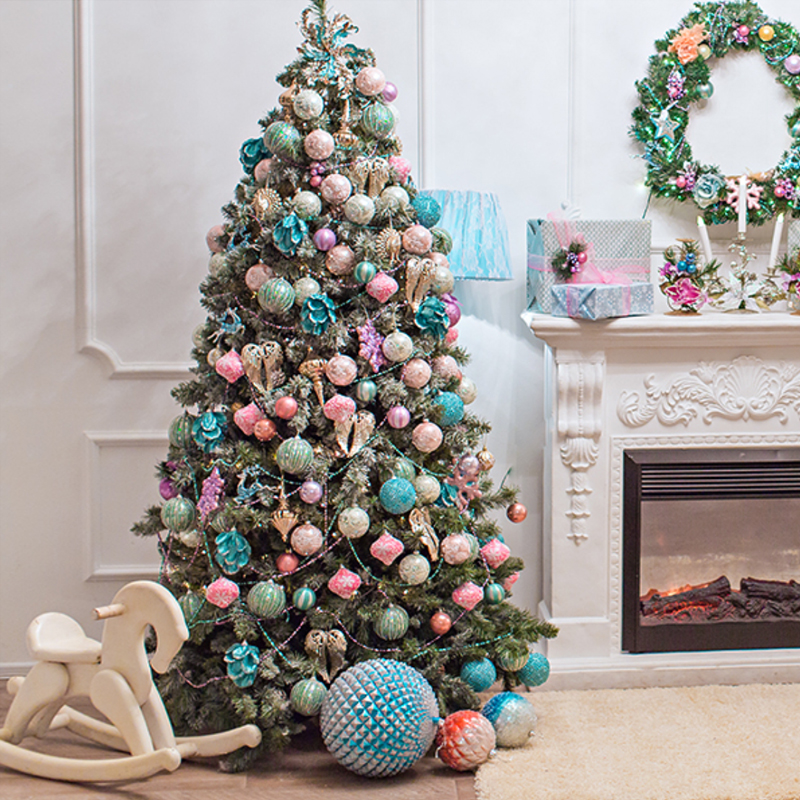 Дизайнерская Елка украшенная Розовым и Голубым декор Pink and Blue Decor Розовый Зеленый Голубой Дизайнерская Елка украшенная Розовым и Голубым декор Pink and Blue Decor Розовый Зеленый Голубой в Липецке | Loft Concept