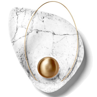 Бра Ginger & Jagger Pearl WALL LAMP Латунь Белый Мрамор Bianco Бра Ginger & Jagger Pearl WALL LAMP Латунь Белый Мрамор Bianco в Липецке | Loft Concept