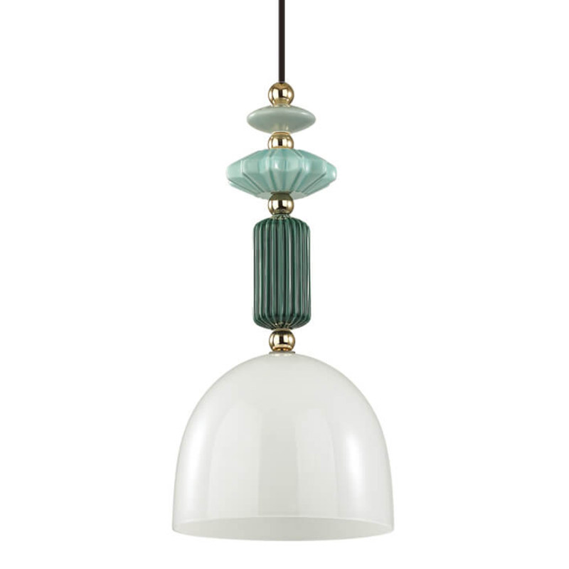 Подвесной светильник Iris hanging lamp green Белое матовое стекло Зеленый Подвесной светильник Iris hanging lamp green Белое матовое стекло Зеленый в Липецке | Loft Concept