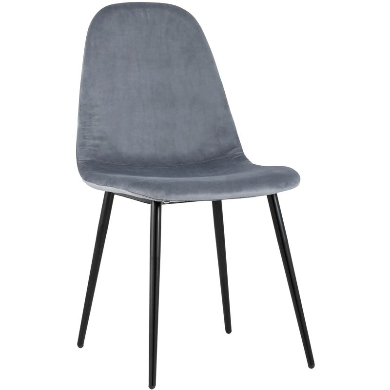 Стул Archie Chair Черные ножки Серый Велюр Серый Черный Стул Archie Chair Черные ножки Серый Велюр Серый Черный в Липецке | Loft Concept