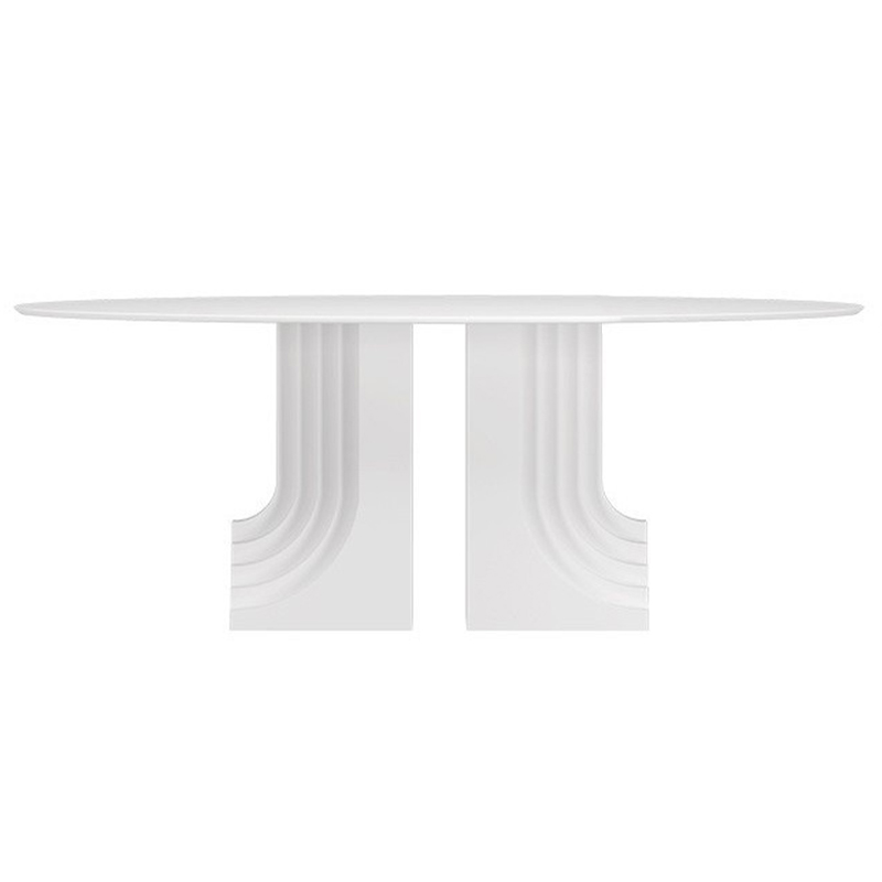 Обеденный стол Carlo Scarpa Oval Dining Table Белый Обеденный стол Carlo Scarpa Oval Dining Table Белый в Липецке | Loft Concept