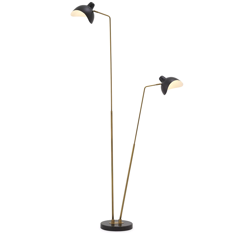 Торшер Eichholtz Floor Lamp Asta Double Черный Черный Мрамор Nero Латунь Торшер Eichholtz Floor Lamp Asta Double Черный Черный Мрамор Nero Латунь в Липецке | Loft Concept