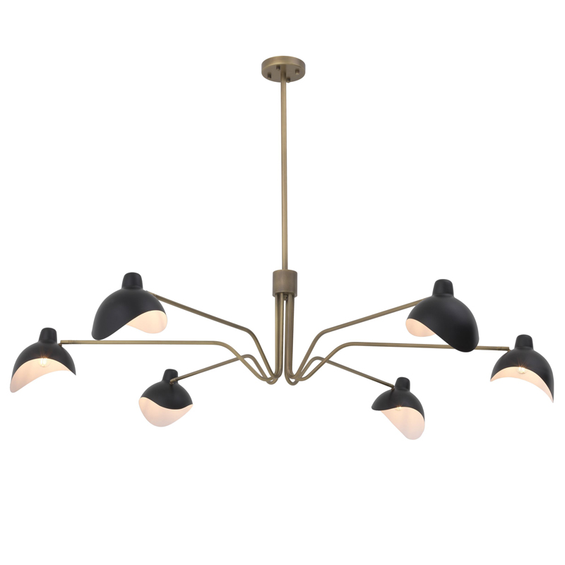 Люстра Eichholtz Chandelier Tyler brass Латунь Античная полированная Черный Люстра Eichholtz Chandelier Tyler brass Латунь Античная полированная Черный в Липецке | Loft Concept