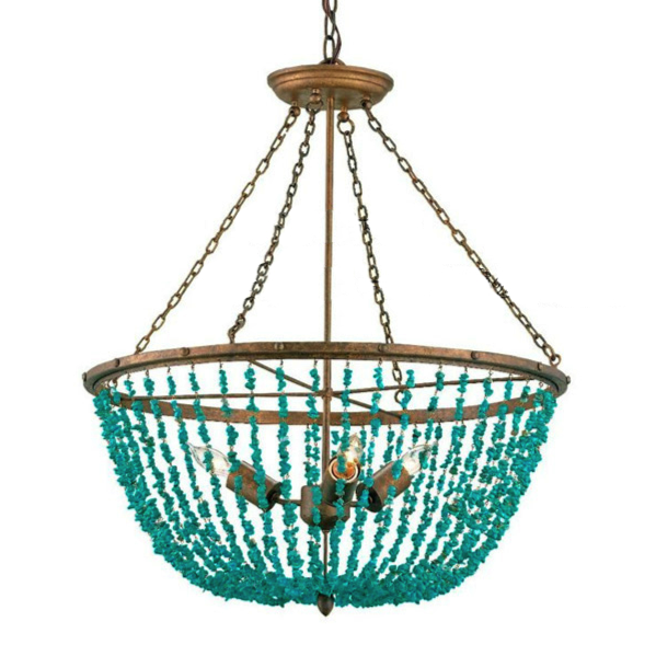 Люстра Turquoise Stone Chandelier Бирюзовый Люстра Turquoise Stone Chandelier Бирюзовый в Липецке | Loft Concept