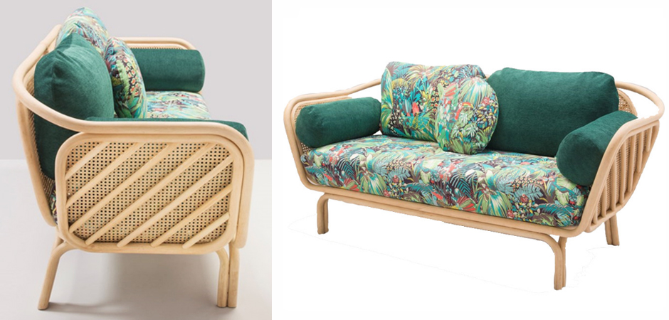 Диван из ротанга Wicker Sofa с Зеленой обивкой Диван из ротанга Wicker Sofa с Зеленой обивкой в Липецке