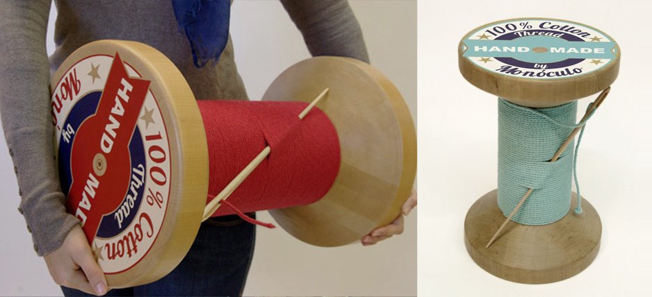 Дизайнерский табурет Thread Reel Wooden Stool - Loft-Concept в Липецке