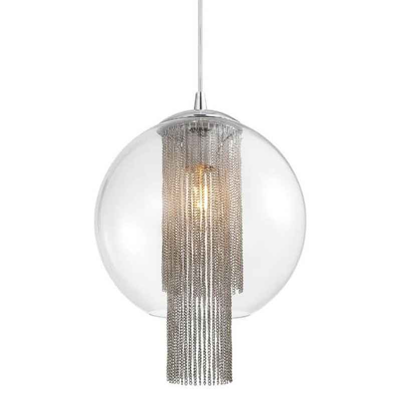 Подвесной светильник Cascade Chains Hanging lamp Прозрачное Стекло Хром Серебряный Подвесной светильник Cascade Chains Hanging lamp Прозрачное Стекло Хром Серебряный в Липецке | Loft Concept