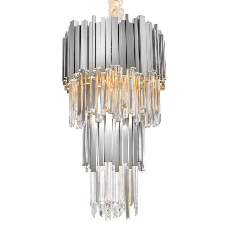 Люстра многоярусная Luxxu Modern Cascade Chandelier Silver Metal Glass 35 Прозрачное Стекло Серебряный Люстра многоярусная Luxxu Modern Cascade Chandelier Silver Metal Glass 35 Прозрачное Стекло Серебряный в Липецке | Loft Concept