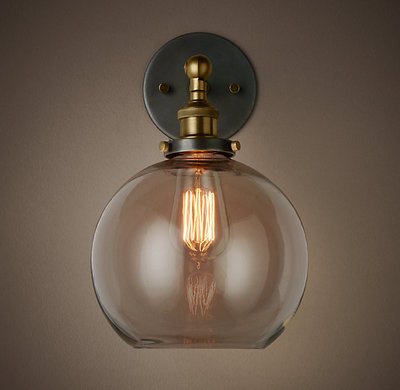 Бра Loft Clear Glass Sphere Cloche Прозрачный Белый Черный Бра Loft Clear Glass Sphere Cloche Прозрачный Белый Черный в Липецке | Loft Concept