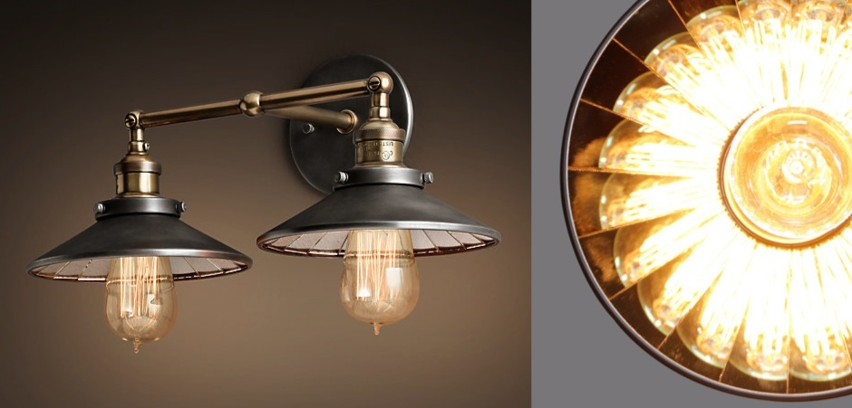 Бра Loft Cone 20th c.Factory filament Pendant Reflector Double Бра Loft Cone 20th c.Factory filament Pendant Reflector Double - Loft-Concept в Липецке