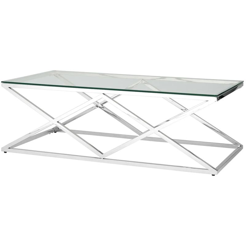 Столик кофейный Geometry Rhombus Silver Серебряный Прозрачное Стекло Столик кофейный Geometry Rhombus Silver Серебряный Прозрачное Стекло в Липецке | Loft Concept