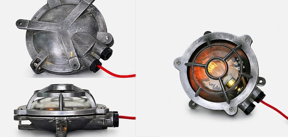 Настенная лампа Steampunk Cage Glass Edison Wall Lamp Round Настенная лампа Steampunk Cage Glass Edison Wall Lamp Round - Loft-Concept в Липецке