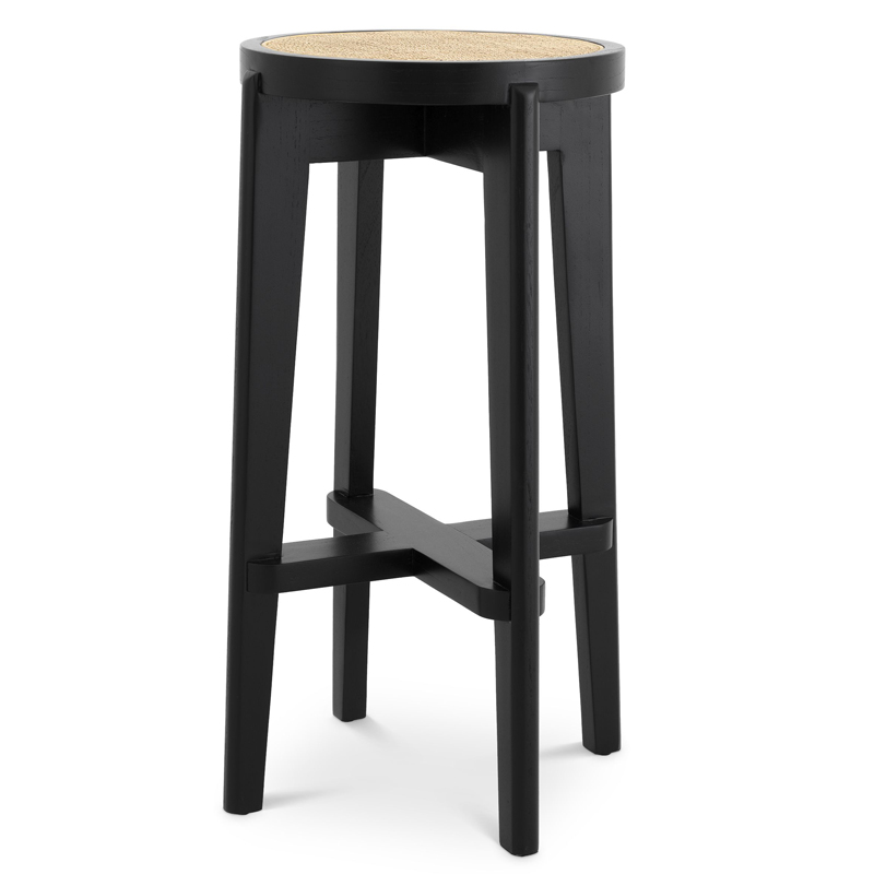 Барный стул Eichholtz Bar Stool Dareau black Бежевый Черный Барный стул Eichholtz Bar Stool Dareau black Бежевый Черный в Липецке | Loft Concept