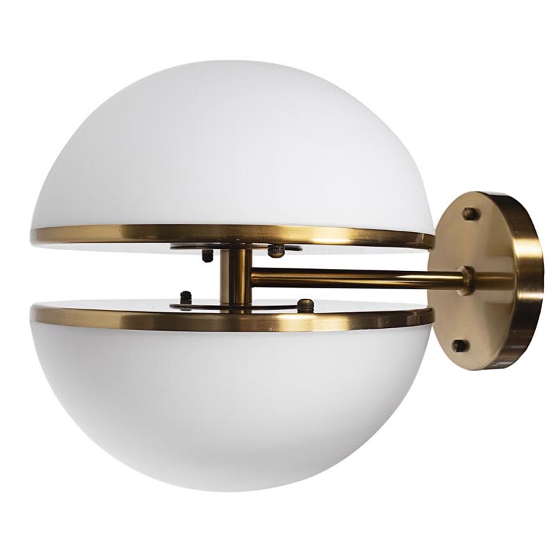 Бра Sphere Sconce Белое матовое стекло Латунь Бра Sphere Sconce Белое матовое стекло Латунь в Липецке | Loft Concept