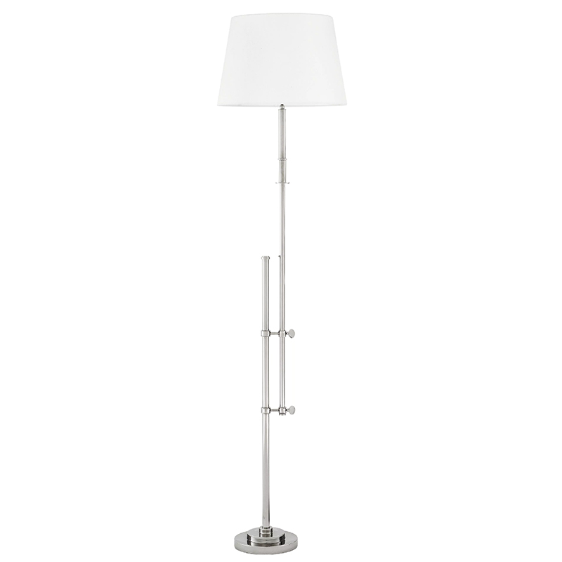 Торшер Eichholtz Floor Lamp Gordini Nickel Никель Белый Торшер Eichholtz Floor Lamp Gordini Nickel Никель Белый в Липецке | Loft Concept