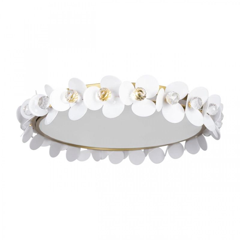 Потолочный светильник Белые Цветы White Flowers Ceiling lamp D 57 Белый Золотой Потолочный светильник Белые Цветы White Flowers Ceiling lamp D 57 Белый Золотой в Липецке | Loft Concept