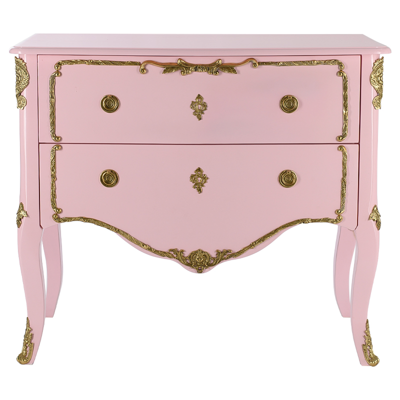 Комод в стиле рококо L.XV CHEST OF DRAWERS Rosamel Розовый Розовый Золотой Комод в стиле рококо L.XV CHEST OF DRAWERS Rosamel Розовый Розовый Золотой в Липецке | Loft Concept
