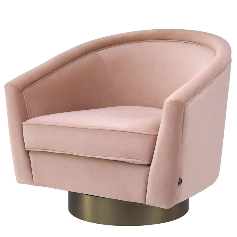 Кресло Eichholtz Swivel Chair Catene nude Розовый пастельный матовое золото Кресло Eichholtz Swivel Chair Catene nude Розовый пастельный матовое золото в Липецке | Loft Concept