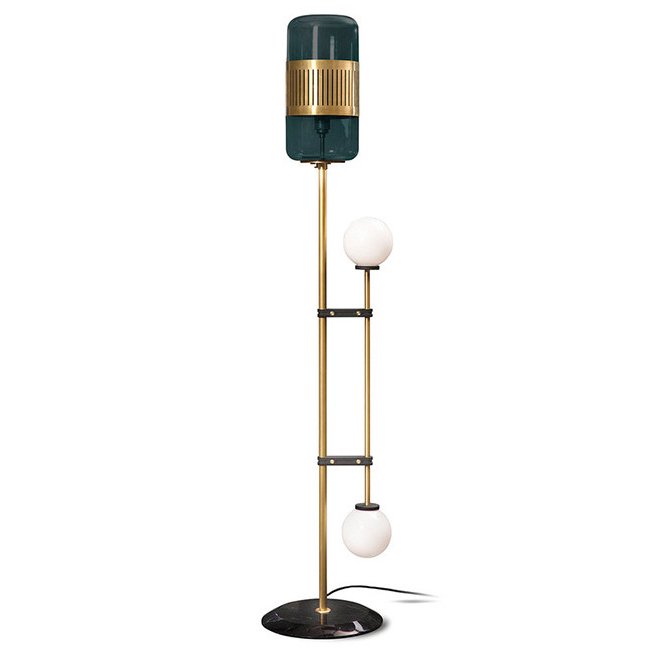 Торшер Lizak Floor Lamp Изумрудный Латунь Белый Торшер Lizak Floor Lamp Изумрудный Латунь Белый в Липецке | Loft Concept
