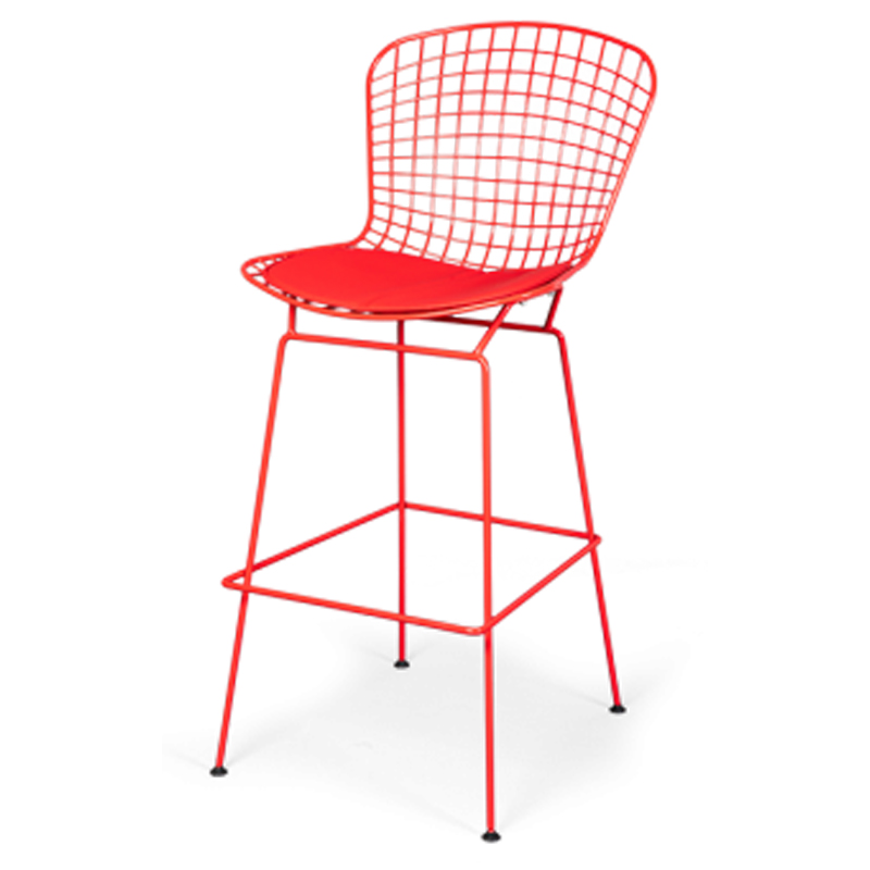 Барный стул Bertoia Barstool Red Красный Барный стул Bertoia Barstool Red Красный в Липецке | Loft Concept