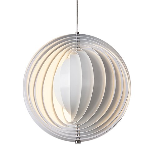 Подвесной светильник Led Pendant Rotates Space Ball Metal Белый Подвесной светильник Led Pendant Rotates Space Ball Metal Белый в Липецке | Loft Concept