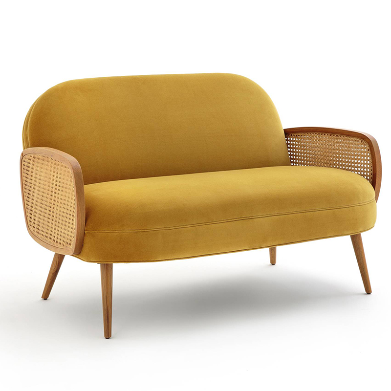 Диван Morten Wicker Sofa Горчичный Горчичный Диван Morten Wicker Sofa Горчичный Горчичный в Липецке | Loft Concept