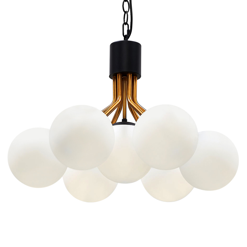 Люстра Berries Chandelier White Balloons Bronze Black 7 Белый Бронза Черный Люстра Berries Chandelier White Balloons Bronze Black 7 Белый Бронза Черный в Липецке | Loft Concept