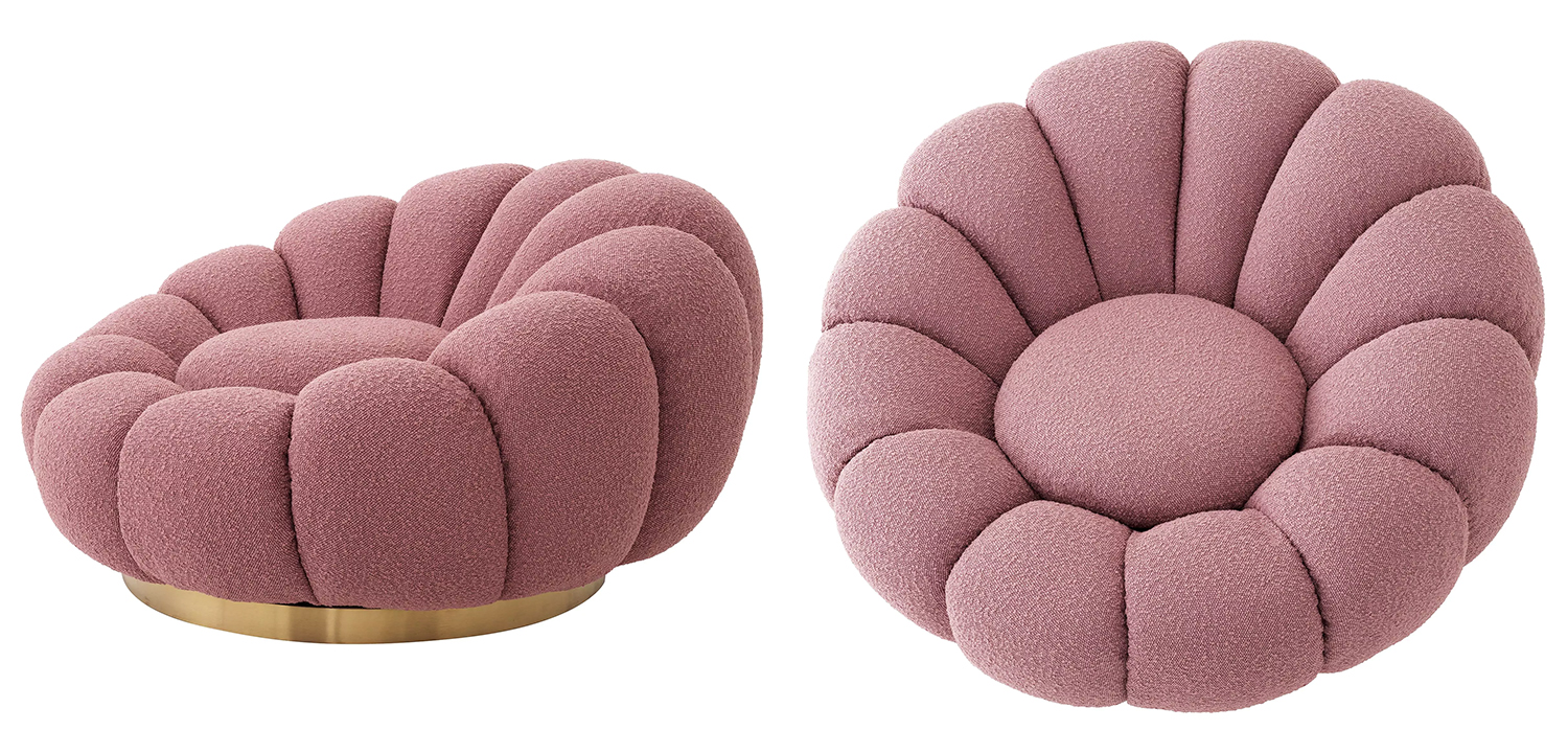 Кресло Eichholtz Swivel Chair Mello Rose - фото №2