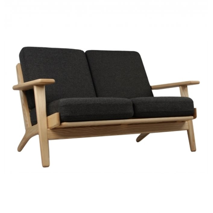 Диван Plank 2 Seats Черный Коричневый Диван Plank 2 Seats Черный Коричневый в Липецке | Loft Concept