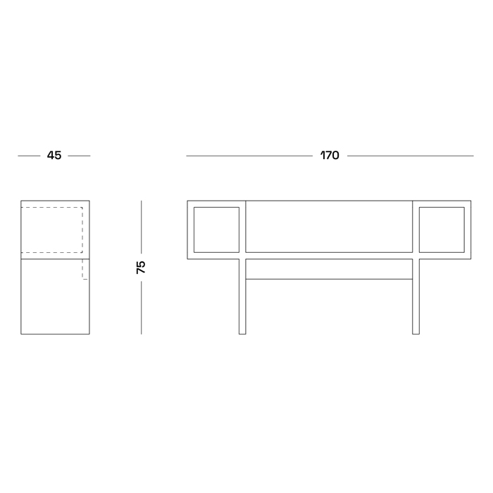 Дизайнерская скамейка Poltronova Canton Beech and Black Bench Дизайнерская скамейка Poltronova Canton Beech and Black Bench в Липецке