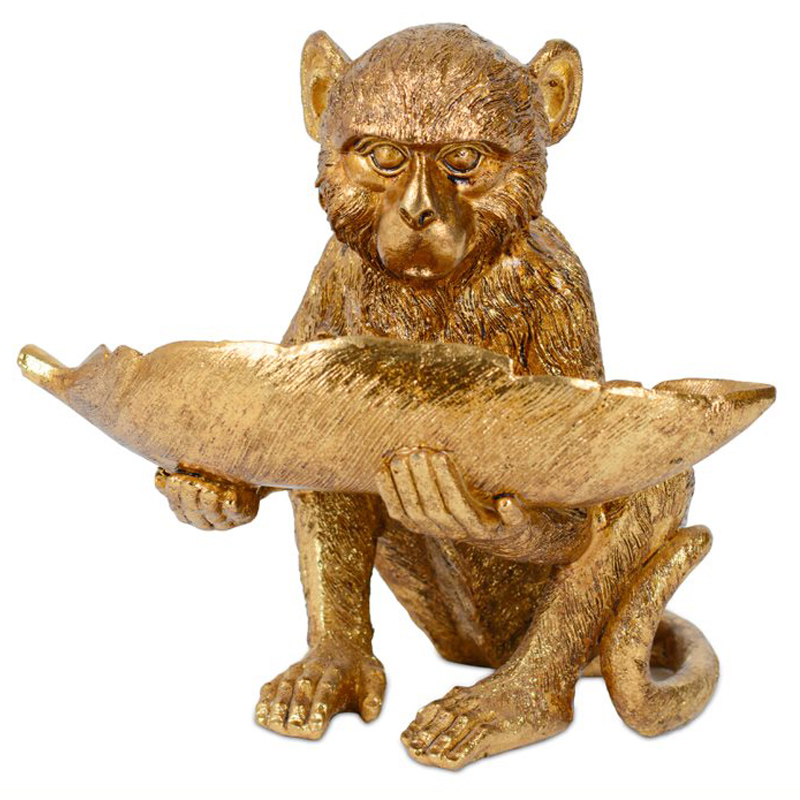 Статуэтка Golden Monkey with Leaf Золотой Статуэтка Golden Monkey with Leaf Золотой в Липецке | Loft Concept