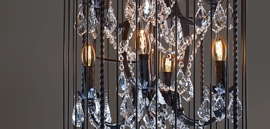 Люстра Steampunk Birdcage Chandelier 45 black Люстра Steampunk Birdcage Chandelier 45 black - Loft-Concept в Липецке