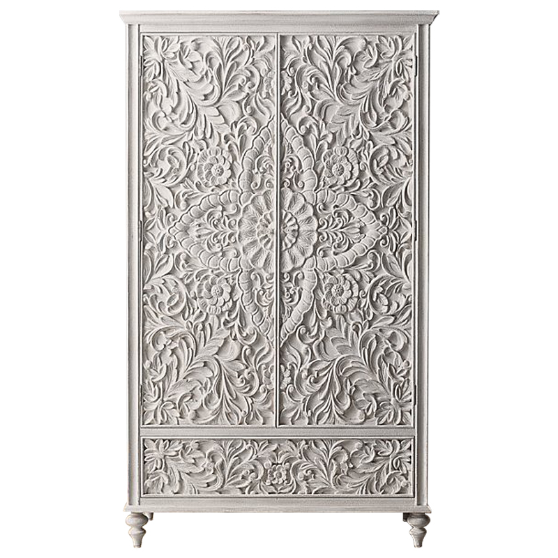 Шкаф Indian Antique White Furniture Cabinet белый Белый Шкаф Indian Antique White Furniture Cabinet белый Белый в Липецке | Loft Concept