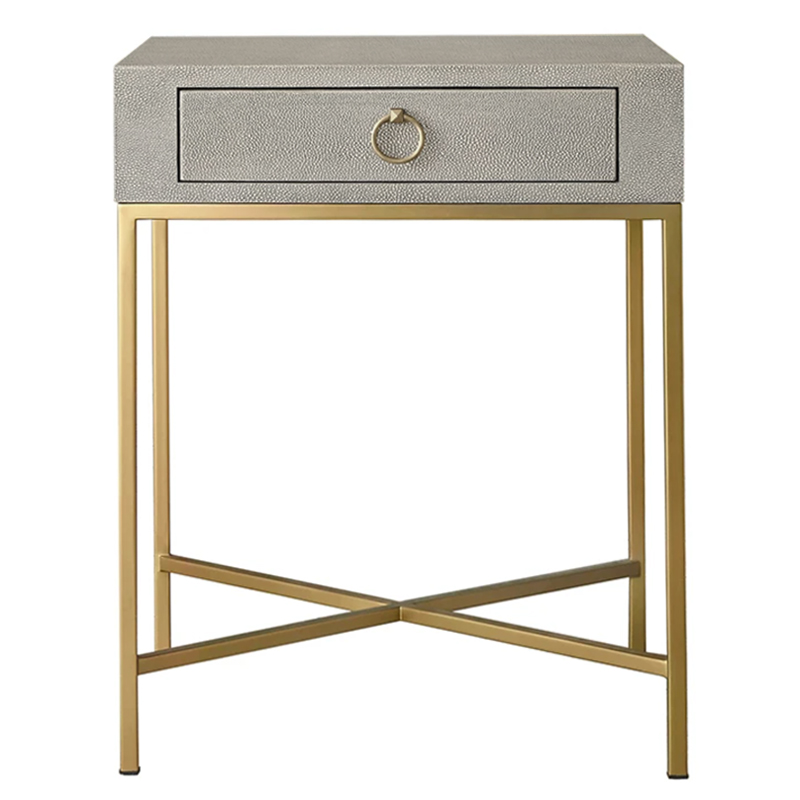 Gaston Stingray Texture Gray Side Table Приставной стол серый скат Золотой Серый Gaston Stingray Texture Gray Side Table Приставной стол серый скат Золотой Серый в Липецке | Loft Concept