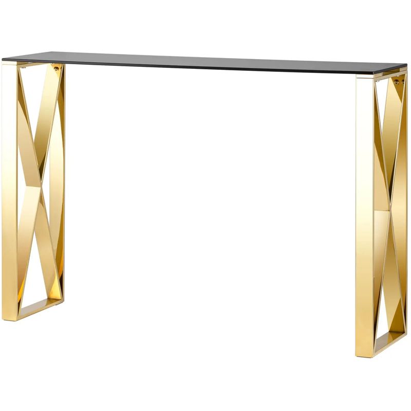Консоль Lannes Collection Gold Золотой Стекло Смок Консоль Lannes Collection Gold Золотой Стекло Смок в Липецке | Loft Concept