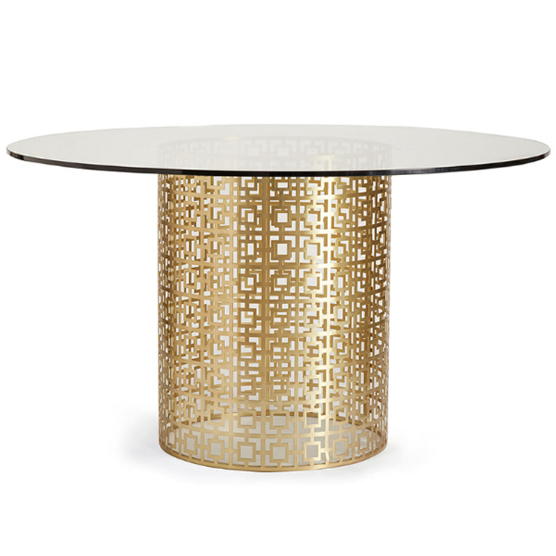 Обеденный стол Jonathan Adler Nixon Dining Table столешница Стекло Золотой Прозрачный Обеденный стол Jonathan Adler Nixon Dining Table столешница Стекло Золотой Прозрачный в Липецке | Loft Concept