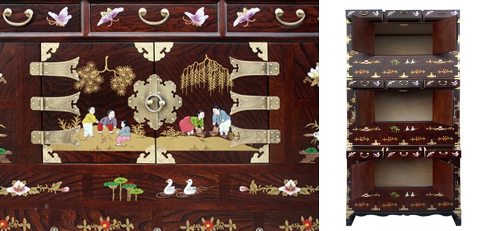 Китайский кабинетный шкаф Chinese cabinet "promenade" Китайский кабинетный шкаф Chinese cabinet "promenade" - Loft-Concept в Липецке
