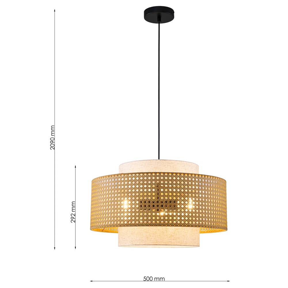 Подвесной светильник с декоративным поясом из плетеного бамбука Biuloggicu в Липецке