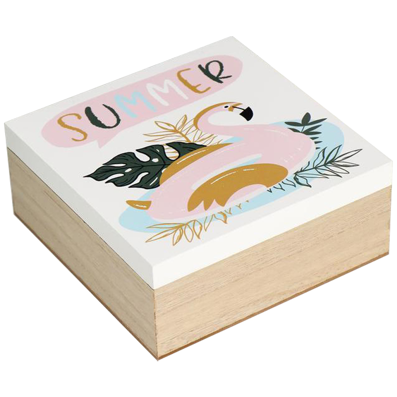 Шкатулка Flamingo Summer Box Белый Бежевый Древесина Мульти Шкатулка Flamingo Summer Box Белый Бежевый Древесина Мульти в Липецке | Loft Concept