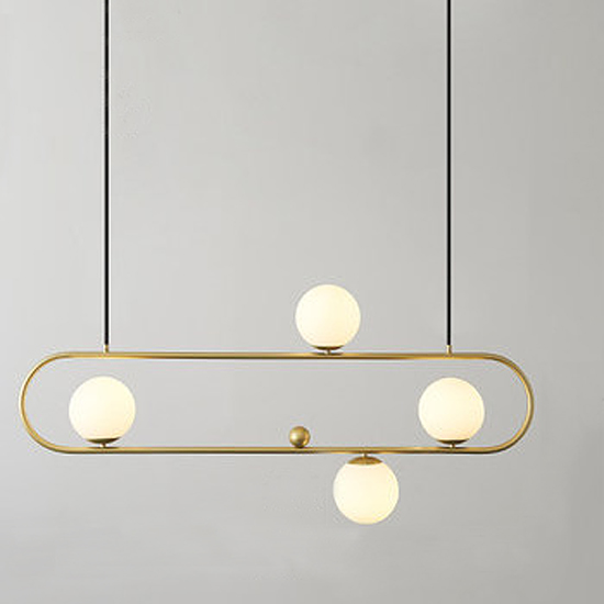 Люстра Horizontal Balls Balance Brass 4 Латунь Белый Люстра Horizontal Balls Balance Brass 4 Латунь Белый в Липецке | Loft Concept